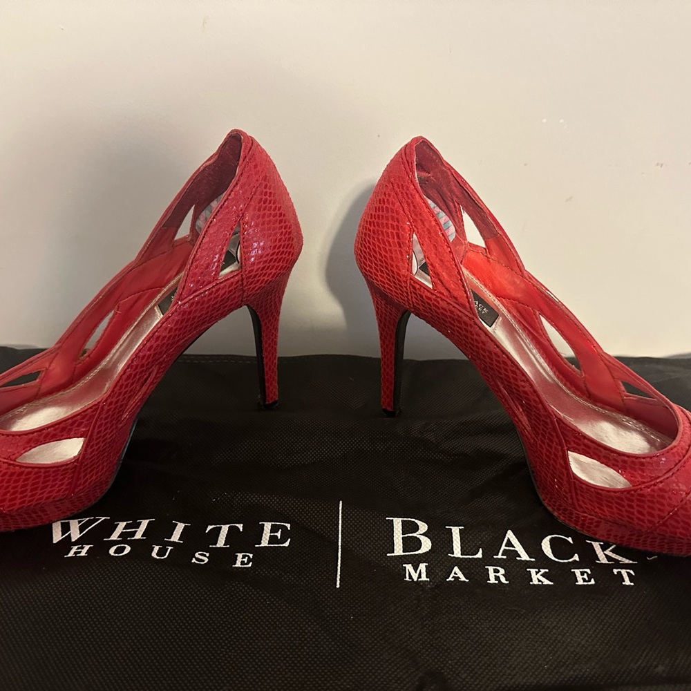 White House Black Market Red Women's Heels